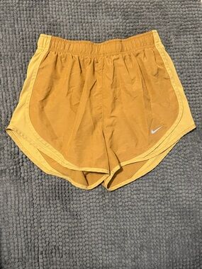 Nike Women's Mustard Yellow Athletic Running Shorts